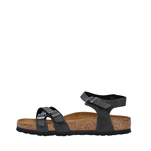 Birkenstock Kumba, Sandalia con Pulsera para Mujer, Negro (Nubuck Brushed Black Nubuck Brushed Black), 40 EU