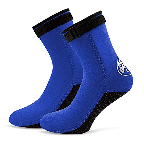 Blusea Escarpines Antideslizantes, Neoprene Socks Resilient - Escarpines Muy Elásticos Disponible en Neopreno Color Negro Azul Rosa de 3 mm - Unisex Adulto