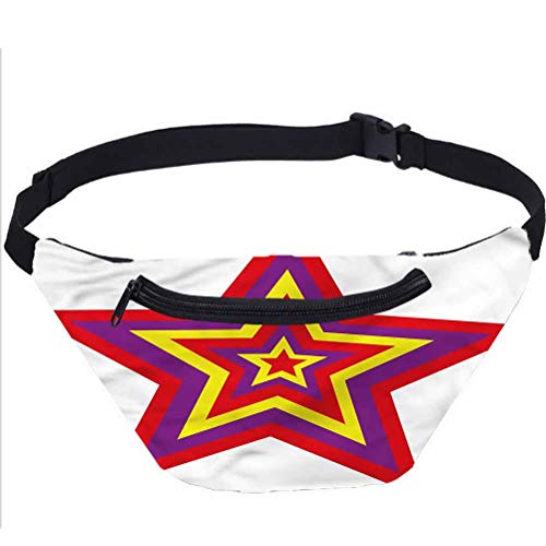 Bolsa de viaje psicodélico, Moire Retro Funky Stars cintura Pack para compañero de trabajo adulto