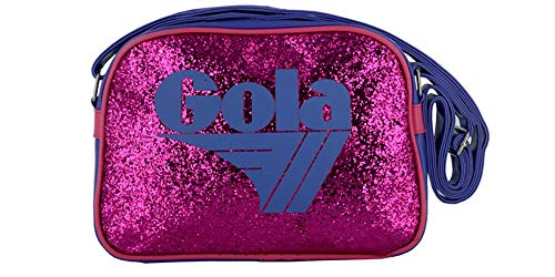 Bolsa Gola Mini Redford Purpurina Polvo - Fuchsia Rosa/Blanco, W30cm X 8 X H22CM