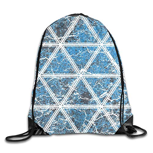 Bolsas de cuerdas Mochila de Cuerdas Azulejo de piedra sin costuras de color azul para picnic, gimnasio, deporte, playa, yoga Gym Sack Mochilas Cordón 36X43CM