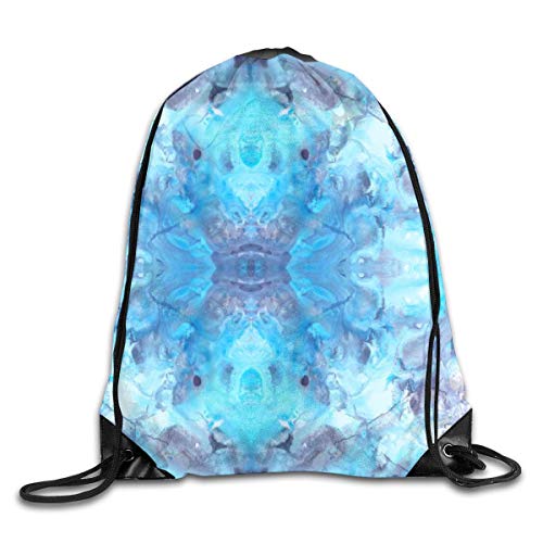 Bolsas de cuerdas Mochila de Cuerdas Textura de mármol Remolino de piedra Teal Aqua Blue Azul oscuro para Picnic Gym Sport Beach Yoga Gym Sack Mochilas Cordón 36X43CM