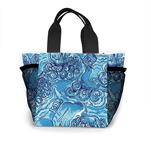 Bolso de mano Danger Ocean para mujer, bolso de la compra, reutilizable, pequeño