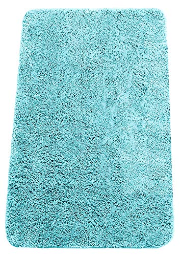 Brandsseller Alfombrilla de baño moderna de chenilla, aprox. 70 x 120 cm, color turquesa