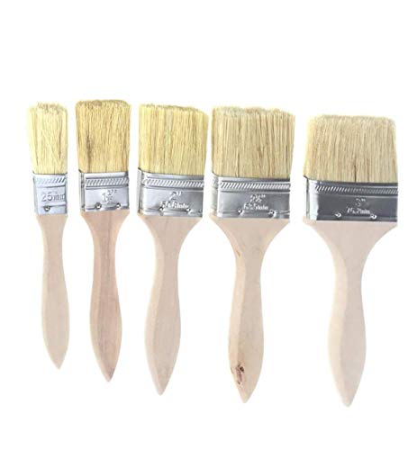 Brochas Pintura Pared,5Pack Pincel de Pintura, Mango de Madera, Pinceles de Pintura Planos, Juego de Pinceles de Pintura Profesional para Muebles, gabinetes, Cubiertas, cercas