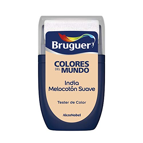 Bruguer 650 Tester Colores del Mundo Pintura para paredes monocapa India Melocotón Suave, naranja, 0.030 litros