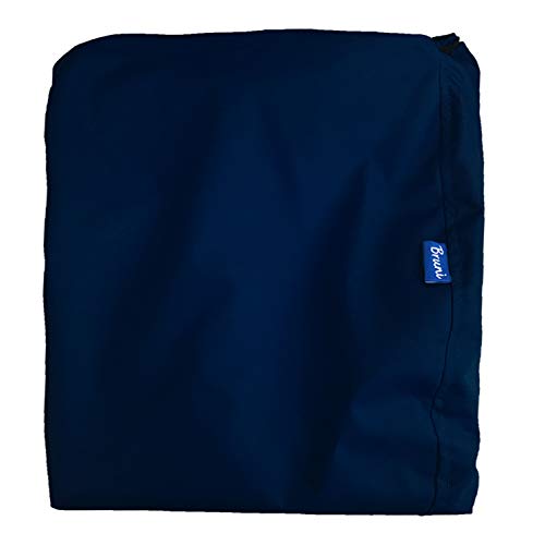 Bruni Classico - Funda de puff sin relleno - Funda resistente para sacos de asiento, funda de recambio, azul/gris, pequeño