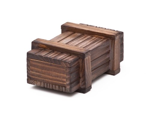 Caja regalo mágica de madera oscura - El original – Juego de ingenio – Caja regalo - 10,5 cm x 6,5 cm x 4 cm
