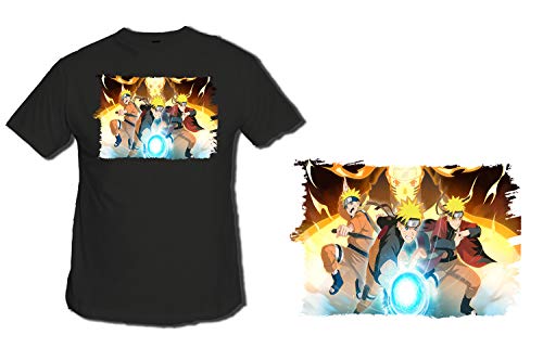 Camiseta Negra Naruto Personaje Anime Ninjutsu Tshirt Custom