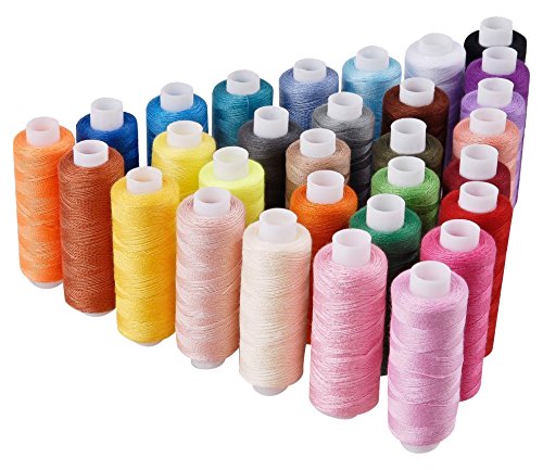 Candora Bobina de Hilo de Coser Surtido 30 Color 250 Yardas Cada Juego de poliéster Hilo de Coser Todos propósito poliéster Hilo para Mano y máquina de Coser