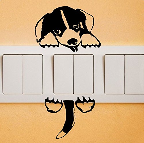 CAOLATOR.Etiqueta de la Pared Lindo del Perro de la Habitación que Adorna el Interruptor del Interruptor Decoración de la Historieta del Cambiar Etiqueta Decoración Pegatinas