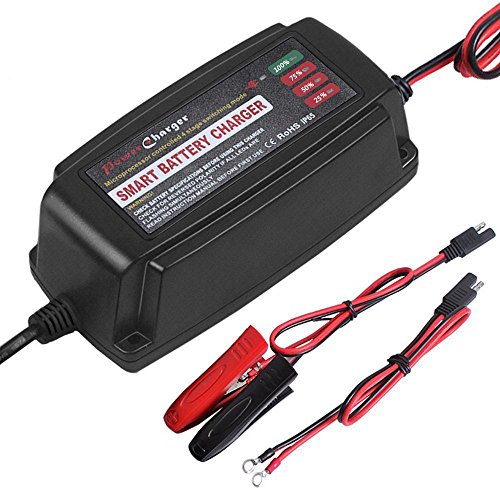 Cargador de batería de 12V 5A Portátil Automático Cargador de batería Trickle Cargador Ciclo Profundo Inteligente para Coche Barco Batería de Plomo ácido sellada