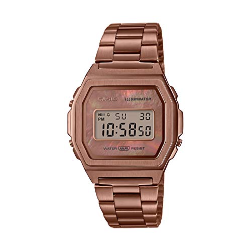 Casio Reloj Digital para Mujer de Cuarzo con Correa en Acero Inoxidable A1000RG-5EF