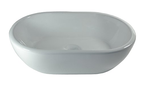 Cerámica lavabo blanco ovalado pequeño lavabo cerámica 45 x 29,5 x 12 cm