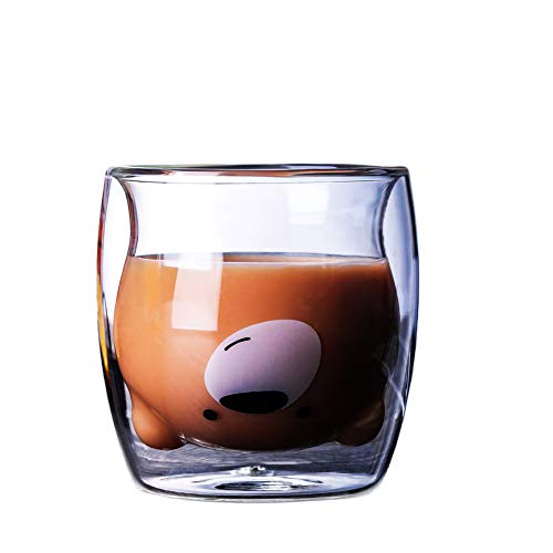 Chiatai Taza de café con aislamiento de doble pared, 355 ml, diseño de oso polar