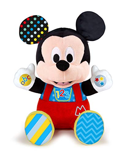 Clementoni - Disney Baby Mickey Juega y aprende - Peluche parlante, Multicolor, estándar, 17303