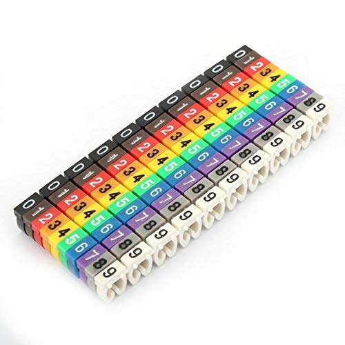 Clip-on String Marking Tube Wire Número digital Alambre Colorido Cable Marker Label Tube Set(100PCS KCM-4mm²)