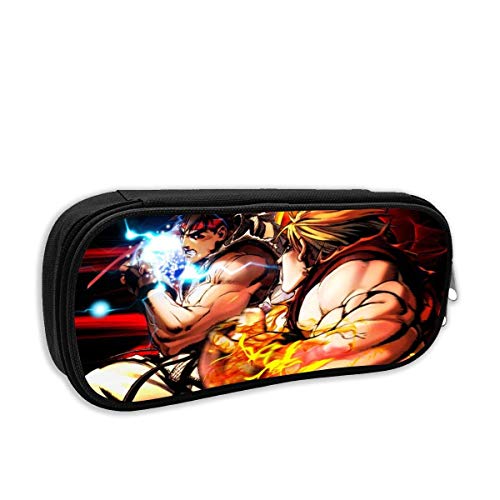 Cosmetic Bag,Street-Fighter-Ryu-Ken Estuche Para Lápices Estuche Para Lápices Con Cremallera, Impresionante Estuche Para Lápices Para Estudiantes Adolescentes, 20x9x4cm