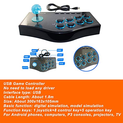 CS Nuevo PXN 0082 USB Controlador de Juegos con Cable // One/PC para Arcade Fighting Joystick Stick Joystick Gaming Controller (Color : Style 2)