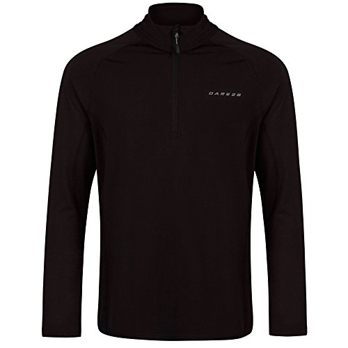 Dare 2b Fuseline III Quick Drying Half Zip Core Stretch Top Capa Intermedia elástica, Hombre, Negro, L