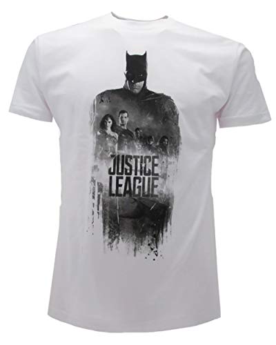 DC Comics - Camiseta de la Justice League original de Superhéroes, camiseta de la película Batman Producto oficial Bianco M
