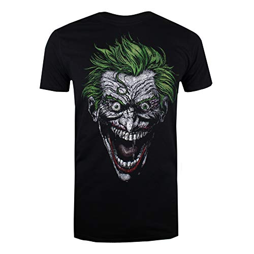 DC Comics Joker Camiseta, Negro (Black Blk), X-Large para Hombre