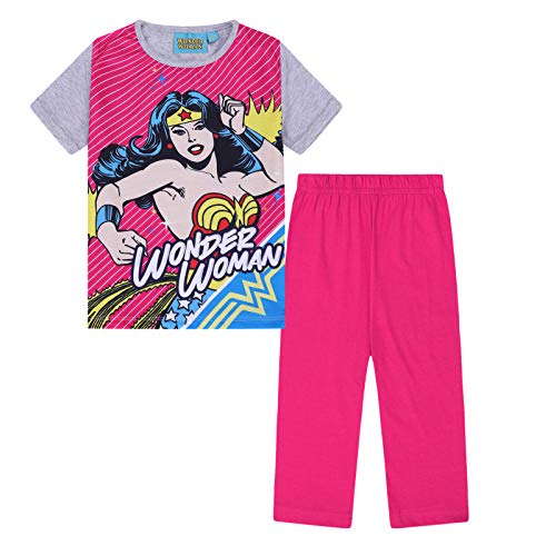 DC Comics - Pijama Infantil Largo de Wonder Woman - Producto Oficial - Rosa - 5-6 años