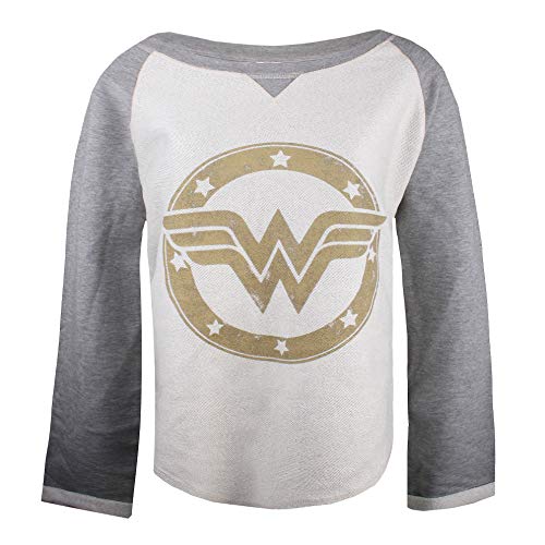 DC Comics Wonderwoman Gold Logo Sudadera, Gris (Grey/Ecru SPO), 42 (Talla del Fabricante:L) para Mujer