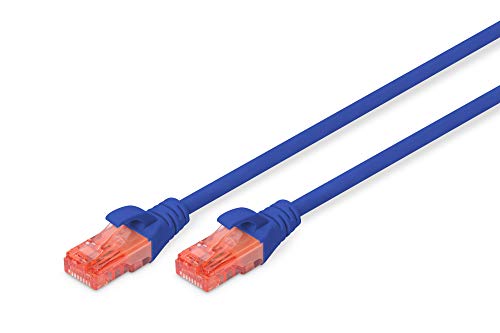 DIGITUS Cat 6 U-UTP Patch Cable, 5m, Red LAN DSL Ethernet Cable, PVC, CCA, AWG 26/7, Azul