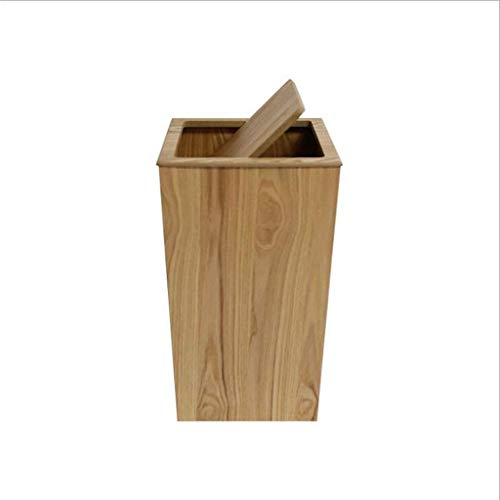 DINGZXC Cubo de Basura Cubo de Basura de Madera Cubo de Basura Decorativo Pequeño para Dormitorio Cocina Oficina Papelera Papelera Marrón Papelera de Reciclaje,Fresno de Manchuria