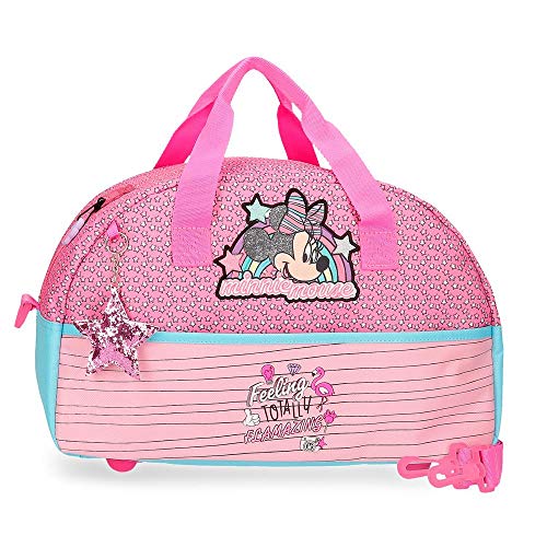 Disney Bolsa de Viaje Minnie Pink Vibes 40 cm, Rosa