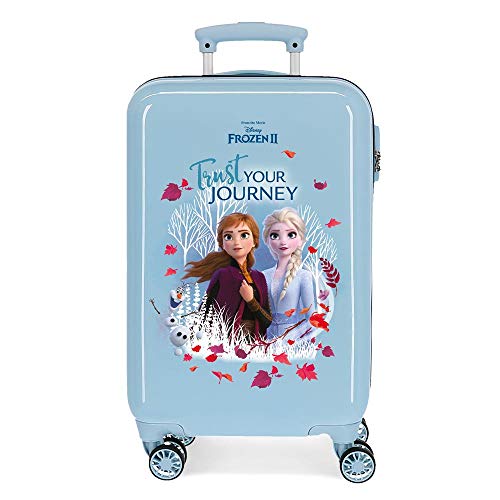 Disney Frozen Trust your journey Maleta de cabina Azul 37x55x20 cms Rígida ABS Cierre combinación 32L 2,5Kgs 4 ruedas dobles Equipaje de Mano