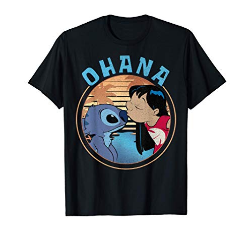 Disney Lilo & Stitch Ohana Circle Portrait Camiseta