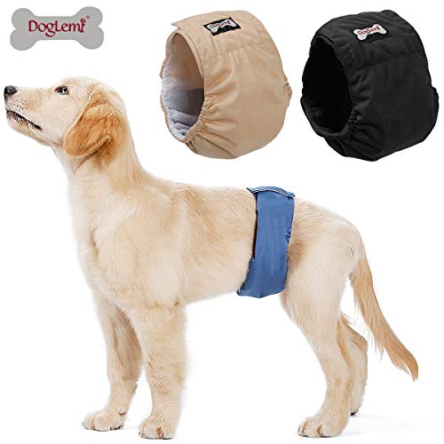 Doglemi Pañales Lavables para Perros machos, Bragas higiénicas para desenredar Las Costuras, 6 tamaños Disponibles de XS a XXL, Aptos para Todos los Perros (XL: 52-72cm, 3-Packs)