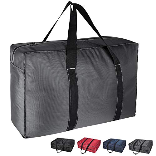 DOKEHOM - Bolsa de almacenamiento de ropa para poner debajo de la cama. Capacidad de 130 l. Con cremallera e impermeable (color gris oscuro, tamaño XL)