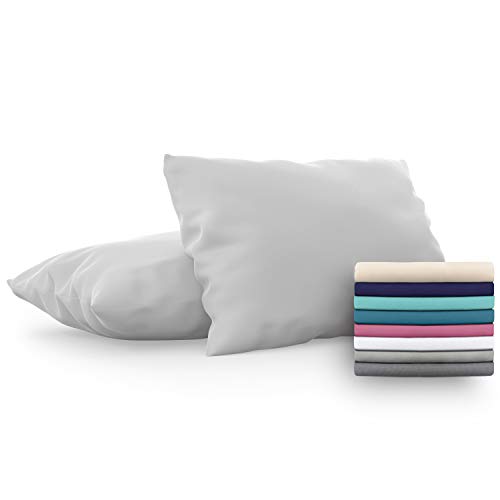 Dreamzie - Set de 2 x Funda de Almohada 40x80 cm, Gris Estaño, Microfibra (100% Poliéster) - Fundas de Almohadas Hipoalergénica - Fundas de Cojines de Calidad con una Suavidad Incomparable