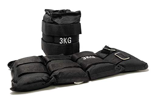 Ducomi Juri - Soft Pesos para Tobillos y Muñecas - Ideal para Deportes y Actividad Física - Mejora el Tono Muscular de Las Extremidades Inferiores y Superiores (Black, 2 x 3 kg)