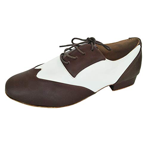 Elisha Dance Zapatos de salón de baile para hombre, Salsa Latin Tango Rock's N Roll's Socials Noche Fiesta Bailar Zapato para Hombre Azul y Blanco, marr�n (Marrón), 43 EU