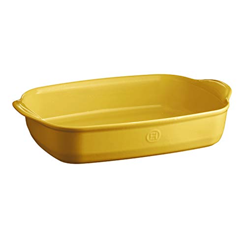 Emile Henry EH909654 - Bandeja de horno rectangular (cerámica, 42 x 27 x 9 cm), color amarillo