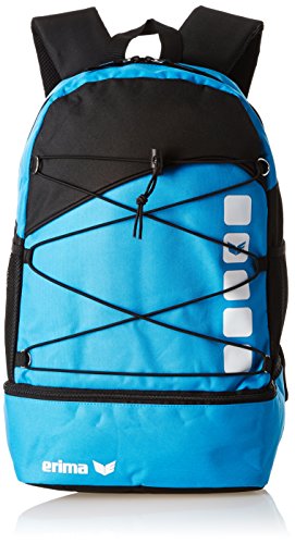 Erima GmbH 723574 Mochila Multifunción con Compartimento Inferior, Curacao/Negro, 1