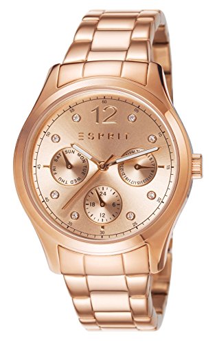 Esprit Tracy - Reloj analógico de cuarzo para mujer, color oro rosa