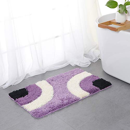 F-JX Agua Absorbente Alfombra de baño, Alfombrilla Antideslizante antibacteriana Parte Posterior del Caucho de la Ducha, Puerta, Estera del tocador por un Cuarto de baño,D,45x65cm