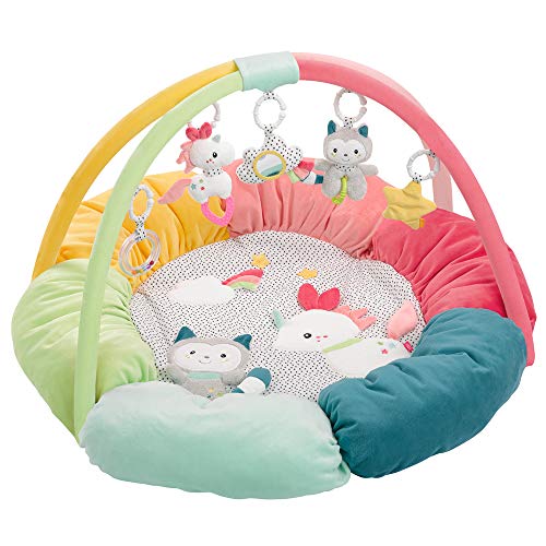 Fehn Aiko & Yuki 057195 - Nido de actividades 3D con acolchado muy suave para mayor comodidad - Diversión para bebés y niños pequeños a partir de 0 meses - Diámetro: 85 cm