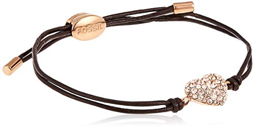 Fossil Pulsera de Mujer con Acero Inoxidable, circonita incoloro Redonda