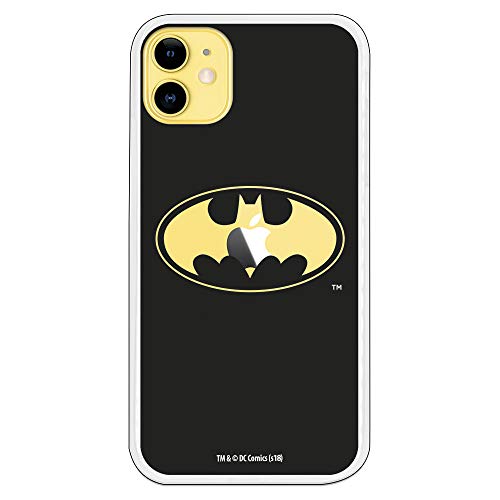 Funda para iPhone 11 Oficial de DC Comics Batman Logo Transparente para Proteger tu móvil. Carcasa para Apple de Silicona Flexible con Licencia Oficial de DC Comics.
