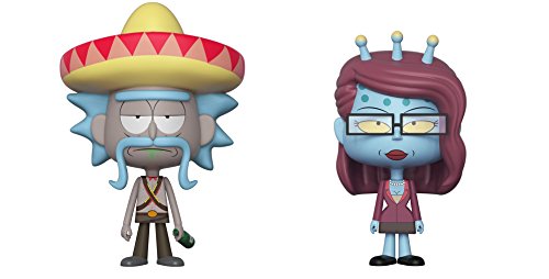 Funko 32267 VYNL - Paquete de 2 Unidades, 4 Pulgadas, Rick & Morty: Rick con Sombrero y Unity Morty, Multi