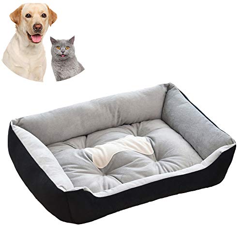 Galaxer Cama para Perros, Perro Gato 60 * 45cm Mascota Colchón Lavable Almohada Cojín Suave y Cálida Cama de Algodón PP con Parte Inferior Adecuado para Pugs y Pomerania