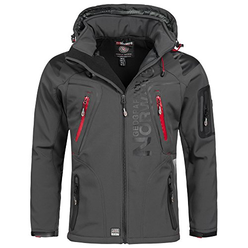 Geographical Norway Techno - Chaqueta funcional de exteriores para hombre (softshell) gris oscuro XL