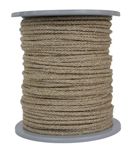 Gepotex Cuerda de lino/cuerda de lino/cuerda de lino trenzada, natural, diámetro aprox. 3 mm, longitud: 100 m, fabricada con hilo de lino natural, biodegradable y respetuoso con el medio ambiente.