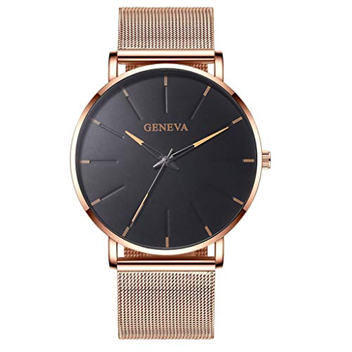 Gnaixyc Reloj De Cuarzo para Hombre, Reloj De Pulsera Minimalista Clásico, Acero Inoxidable Banda De Malla Moda Casual Relojes De Pulsera,C